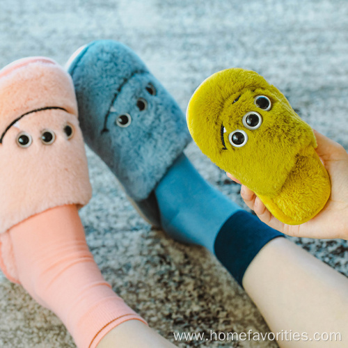 Children's Cartoon Big Eyes Cotton Slippers